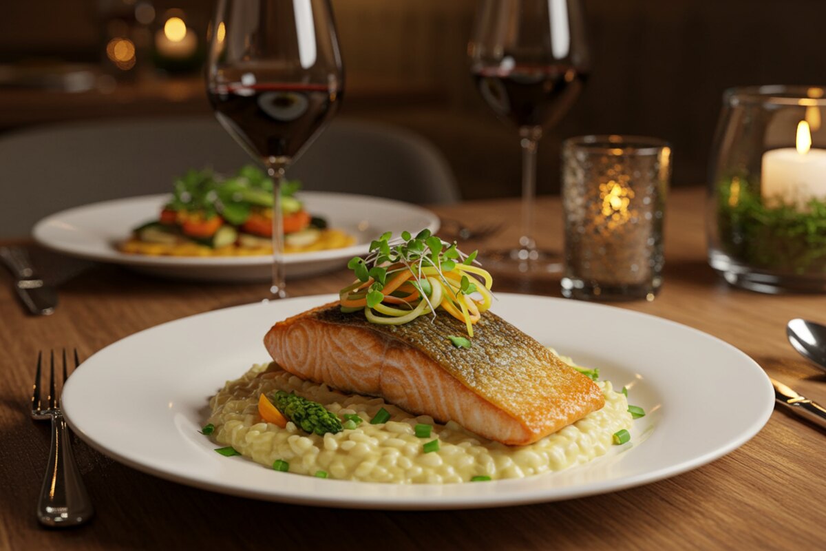 Atlantic Salmon and Truffle Risotto